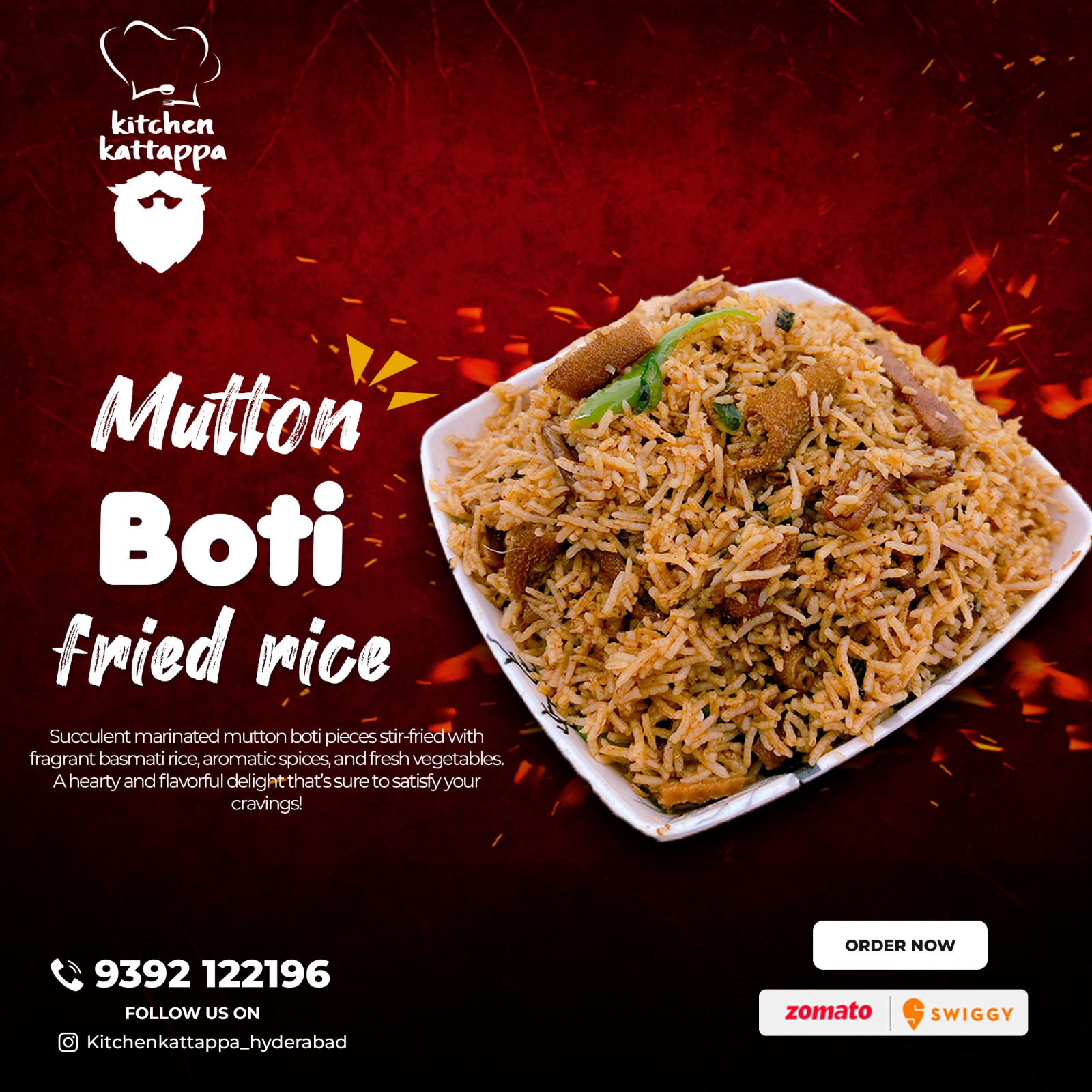 Mutton Boti Fried Rice